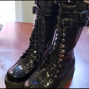 Women's black platform boots size 12 U.S.